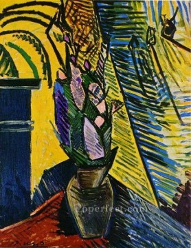 Flowers on a table 1907 cubism Pablo Picasso Oil Paintings